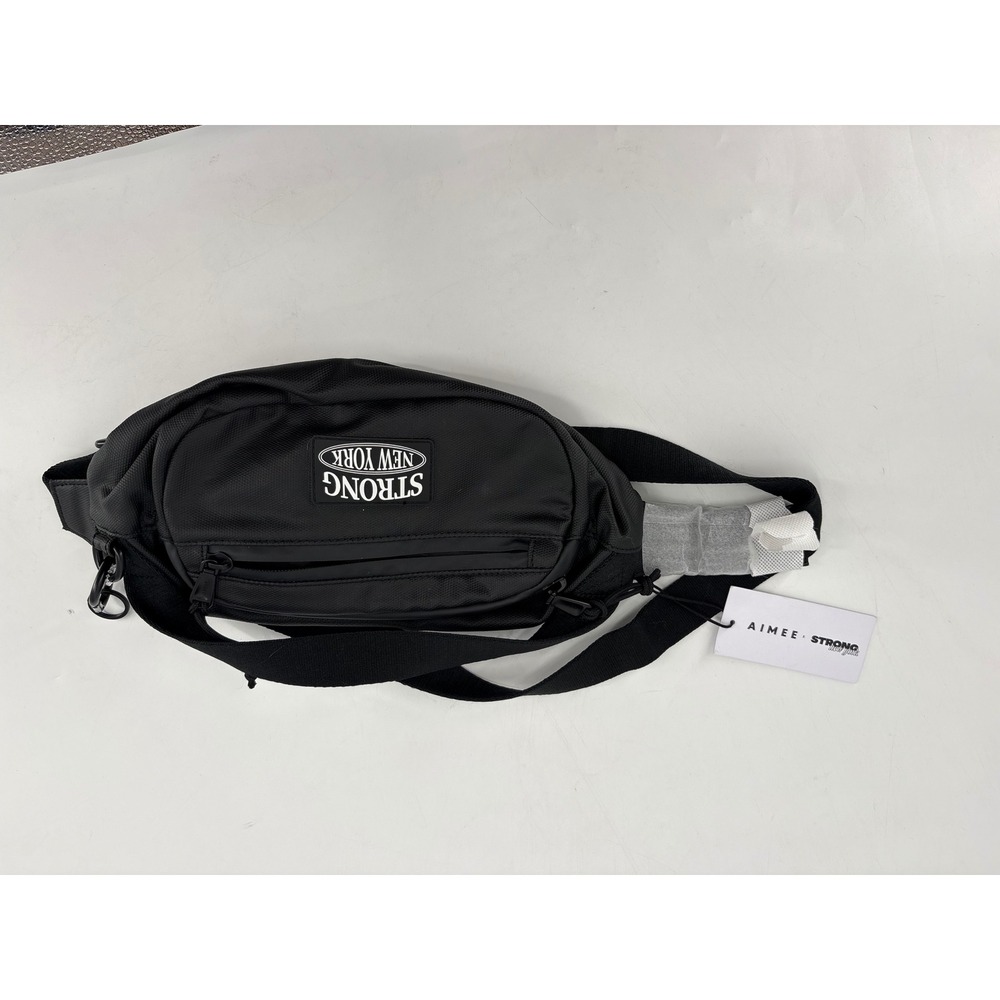 Aimee Strong New York Belt Bag Black Nylon Fanny Pack Adjustable Strap NWT